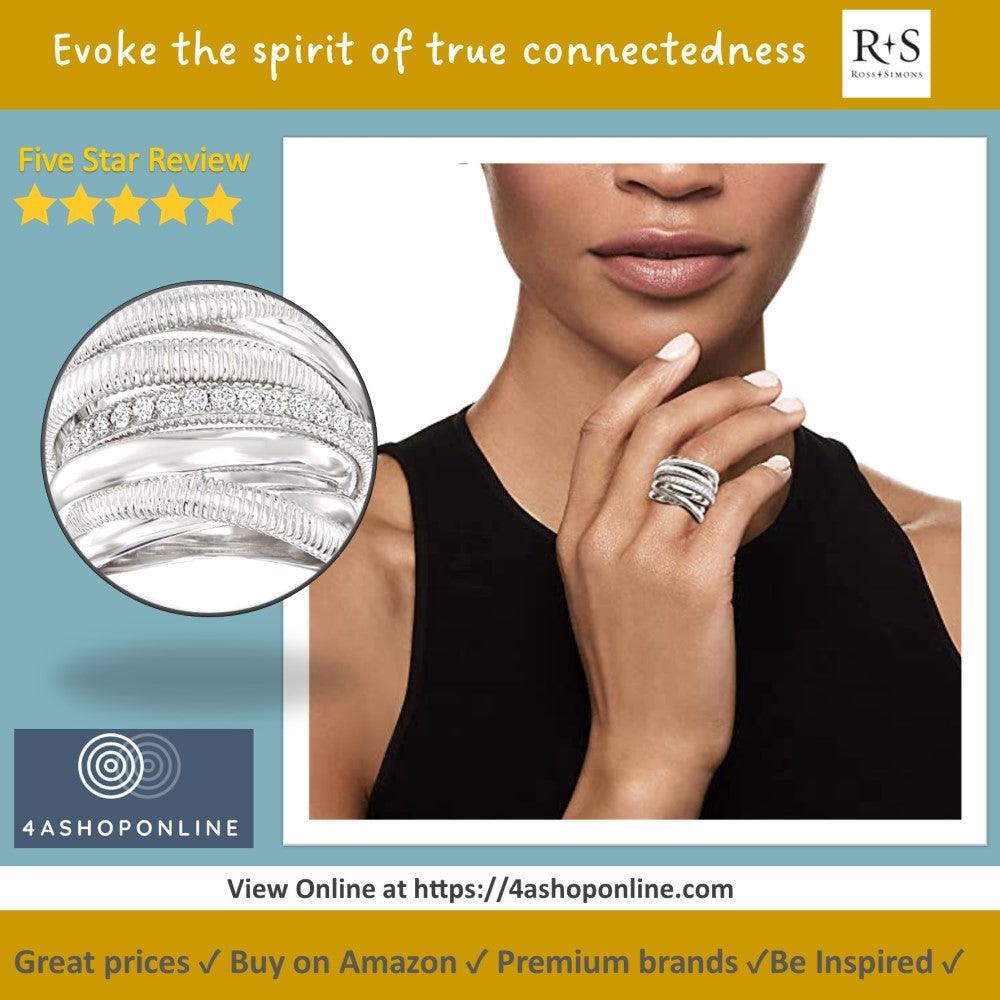 You will be blown away by this Judith Ripka"Eternity" .47 ct. t.w. Diamond 7-Band Highway Ring in Sterling Silver!