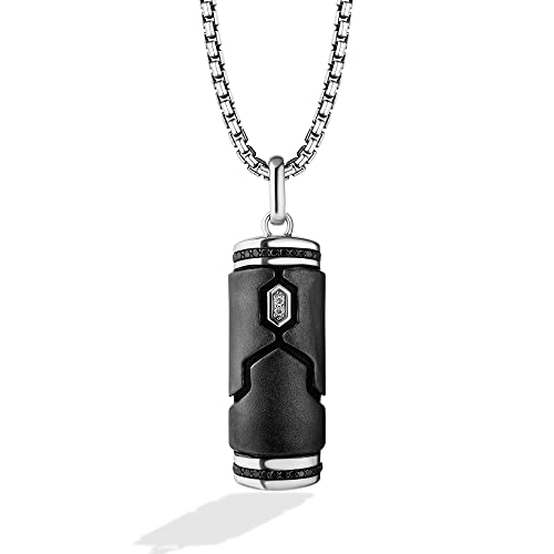 Jewelili Dog Tags Men's Pendant Necklace with Natural White Round