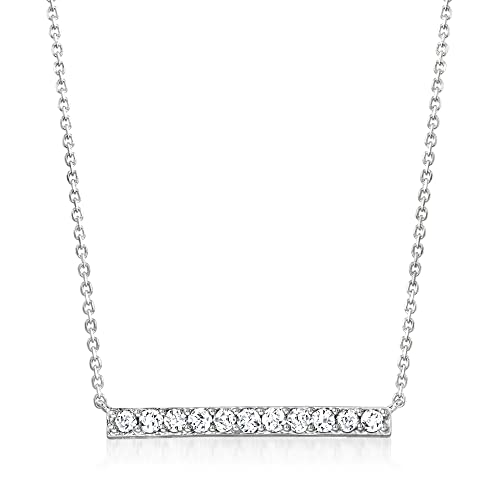 RS Pure by Ross-Simons 0.50 ct. t.w. Diamond Bar Necklace in Sterling  Silver. 16 inches