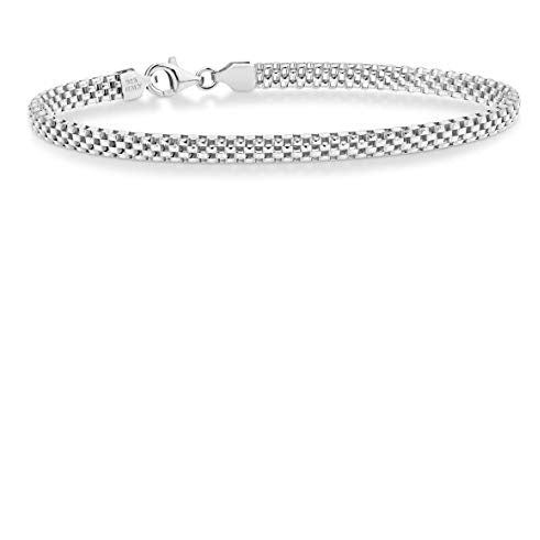  Miabella Solid 925 Sterling Silver Italian 3mm Snake Chain  Bracelet for Women Men Teen Girls, Charm Bracelet, Made in Italy (Length  6.5 Inches (X-Small)): Clothing, Shoes & Jewelry