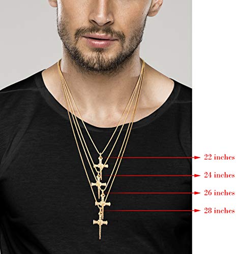 Men's Gold-Filled Cross Pendant With 24-Inch Chain