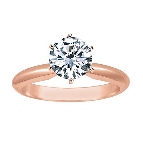 Diamond Solitaire Ring 1 carat Round-cut 14K White Gold (I2/I)