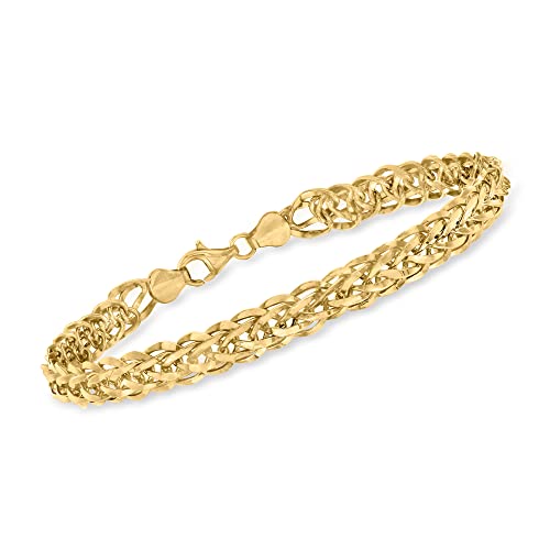 Ross-Simons 14kt Yellow Gold Wheat-Link Bracelet. 8 inches