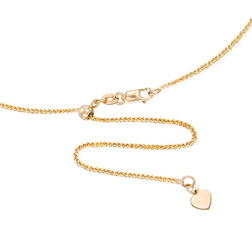 Ross-Simons 1mm 14kt Yellow Gold Adjustable Wheat-Chain Necklace