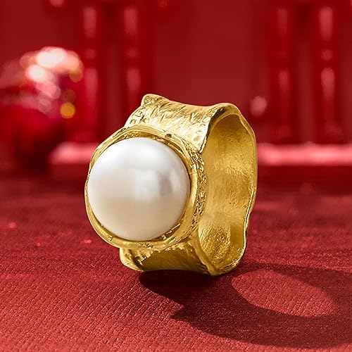 Ross-Simons 11.5-12mm Cultured Button Pearl Ring in 18kt Yellow