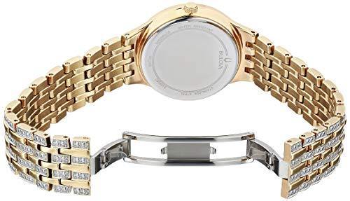 Bulova Crystal Quartz Ladies Watch, Stainless Steel , Gold-Tone (Model:  98L263)