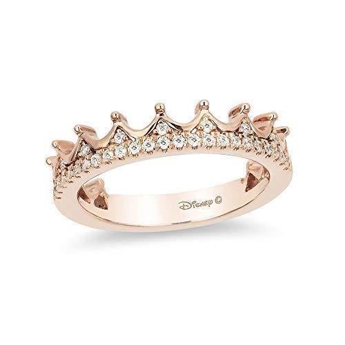  Jewelili Enchanted Disney Fine Jewelry 14K Rose Gold