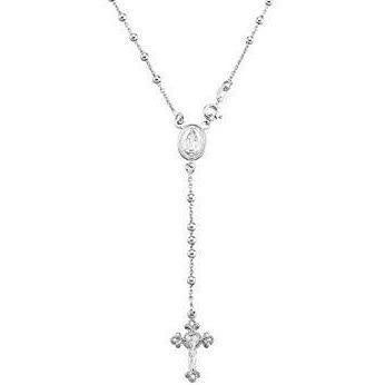 MiaBella Miabella 925 Sterling Silver Italian Rosary Bead Cross Y