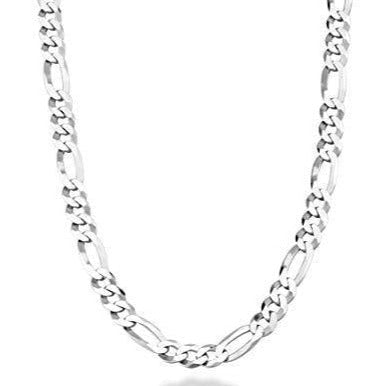 Solid 925 Sterling Silver Figaro Chain Necklace For Men And Women All Sizes