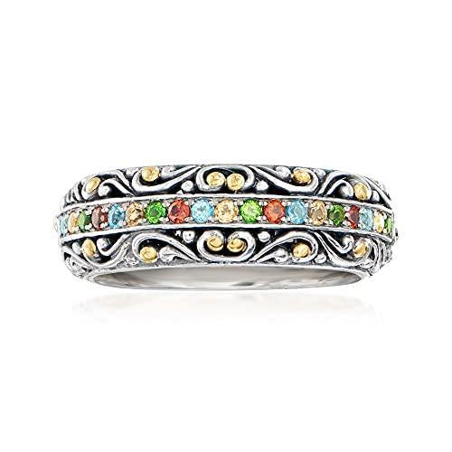 Ross-Simons 0.34 ct. t.w. Multi-Gemstone Balinese Ring in Sterling