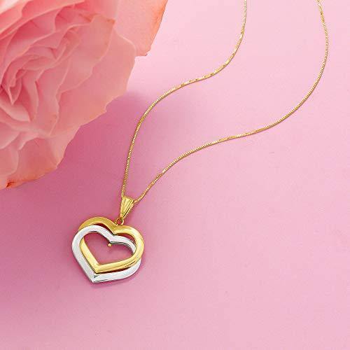 Ross-Simons 14kt 2-Tone Gold Interlocking Hearts Pendant Necklace