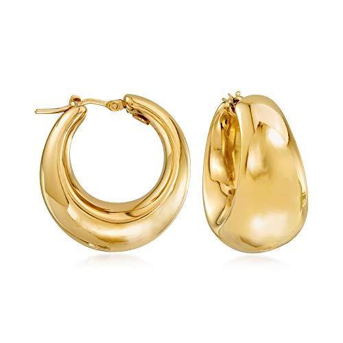 Ross-Simons Italian 18kt Gold Over Sterling Hoop Earrings