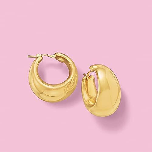 Ross-Simons Italian 18kt Gold Over Sterling Hoop Earrings