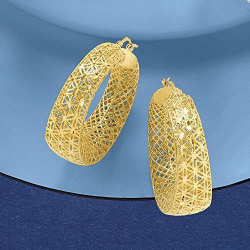 Ross-Simons Italian 18kt Gold Over Sterling Openwork Hoop Earrings