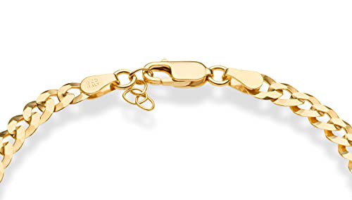 Miabella Italian Diamond-Cut Cuban Link Curb Chain Bracelet