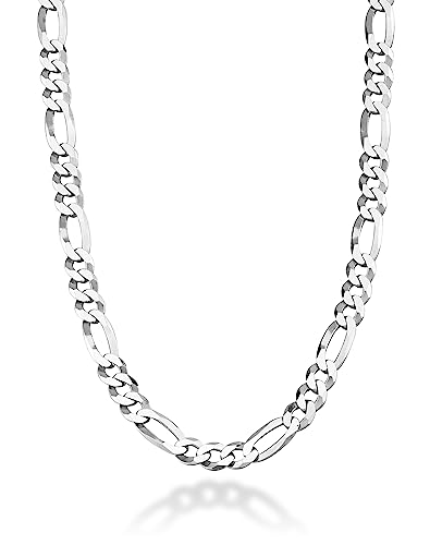 Gold Plated Figaro Chain Necklace 24 Inch Stainless Steel Links