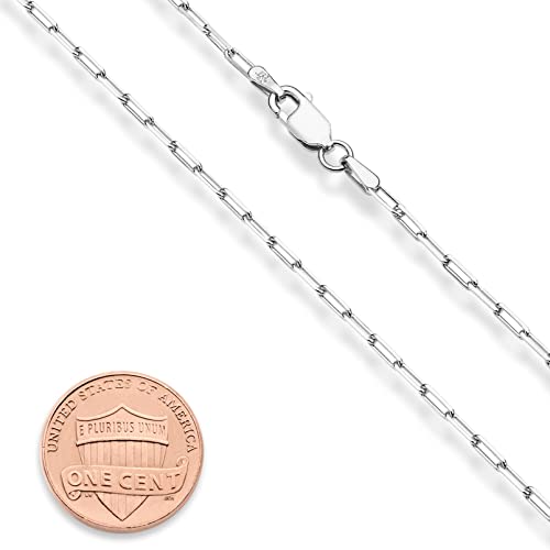 Paperclip Link Necklace Chain SOLID Sterling Silver Women Men - 3mm