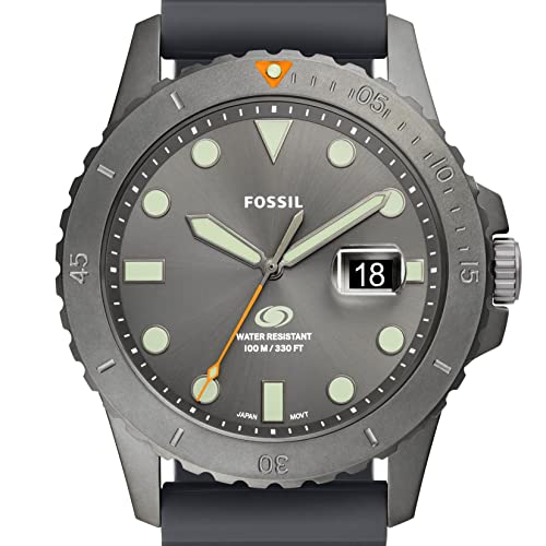 Fossil Men\'s Blue Quartz Stainless Steel and Silicone Three-Hand Watch –  4aShopOnline
