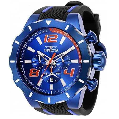 Invicta Men's 53mm S1 Rally Blue Case and Dial Silicone Strap Quartz C ...