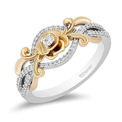 Jewelili Enchanted Disney Fine Jewelry 10K Yellow Gold and