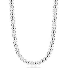 Solid 925 Sterling Silver Italian Ball Bead Chain Necklace, Made in Italy,  5mm Sterling Silver Ball Chain, Ball Necklace Chain 