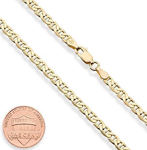 Miabella Solid 18K Gold Over Sterling Silver Italian 3mm Paperclip Link Chain Necklace for Women Men, 925 Made in Italy