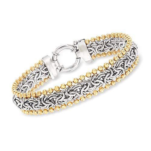 Ross-Simons Byzantine Beaded Bracelet in Sterling Silver and 18kt